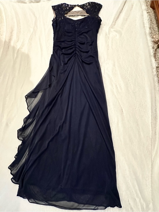 R&M Richards Dresses & Skirts - Navy Lace-Shoulder Evening Dress.